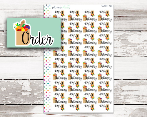 SCRIPT-124 || GROCERY ORDER & DELIVERY Planner Stickers | PlannerKate
