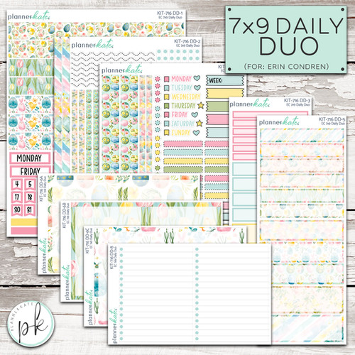 KIT 716 EC 7x9 DAILY DUO Hoppy Easter 7x9 Erin Condren Daily Duo kit-716-ec-7x9-daily-duo-hoppy-easter-7x9-erin-condren-daily-duo