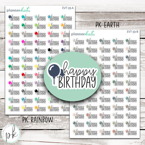 Happy Events Sticker EVT-33 || HAPPY BIRTHDAY Event Sticker | PlannerKate