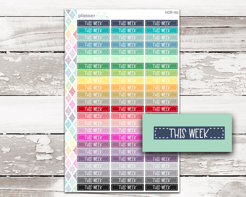*RF SALE!* HDR-110 || THIS WEEK Header Stickers | PlannerKate
