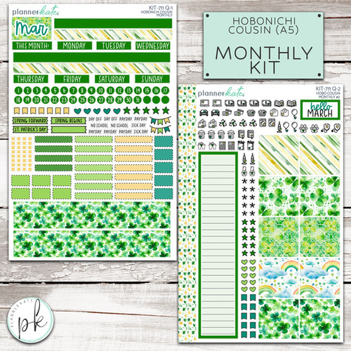 KIT711 Q12 Hobonichi Cousin Monthly "Shamrock" PlannerKate