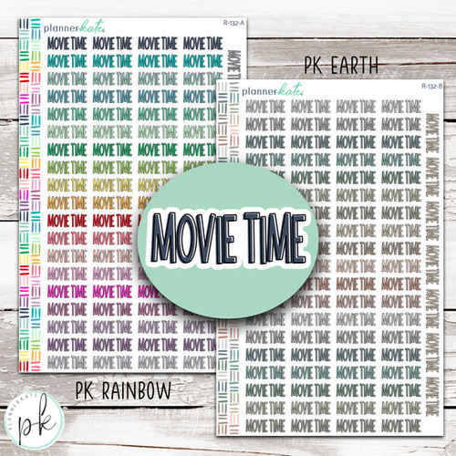 Film Script Sticker R-132 || MOVIE TIME Large Script Stickers | PlannerKate