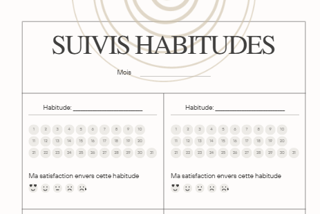 Suivi des habitudes – Outil imprimable