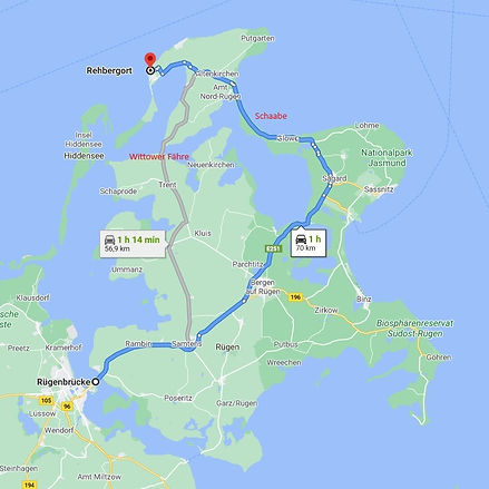 Anfahrt Rehbergort Lieblingsinsel Rügen Karte