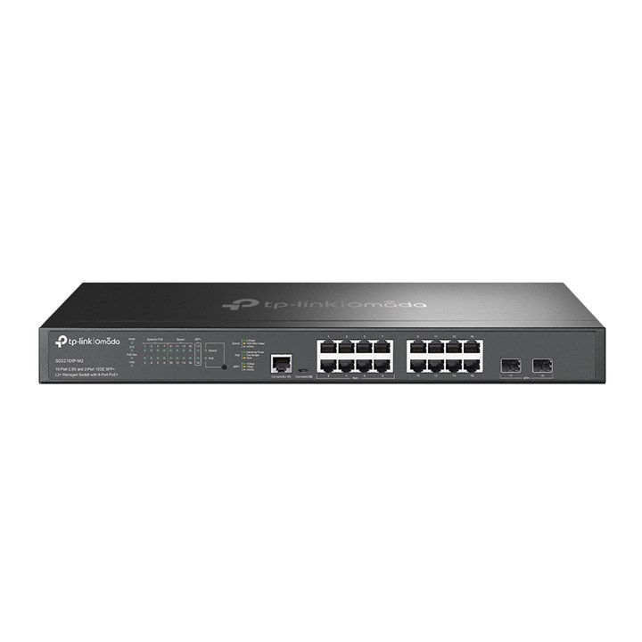 TP-Link Omada 16-Port 2.5G and 2-Port 10GE SFP+ L2+ Managed Switch with 8-Port