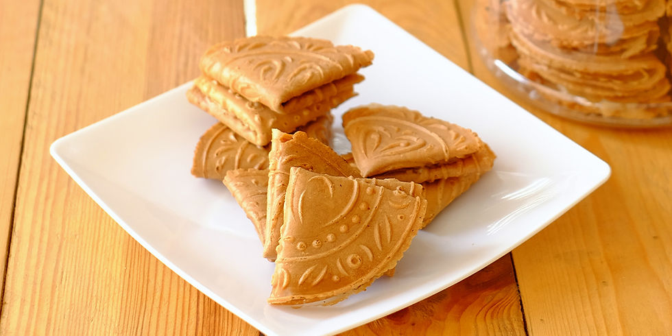 Chinese Love Letter biscuit over wooden background