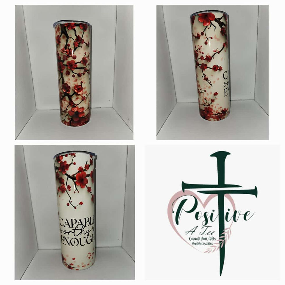 Capable Worthy Red Blossom (600ml Tumbler)