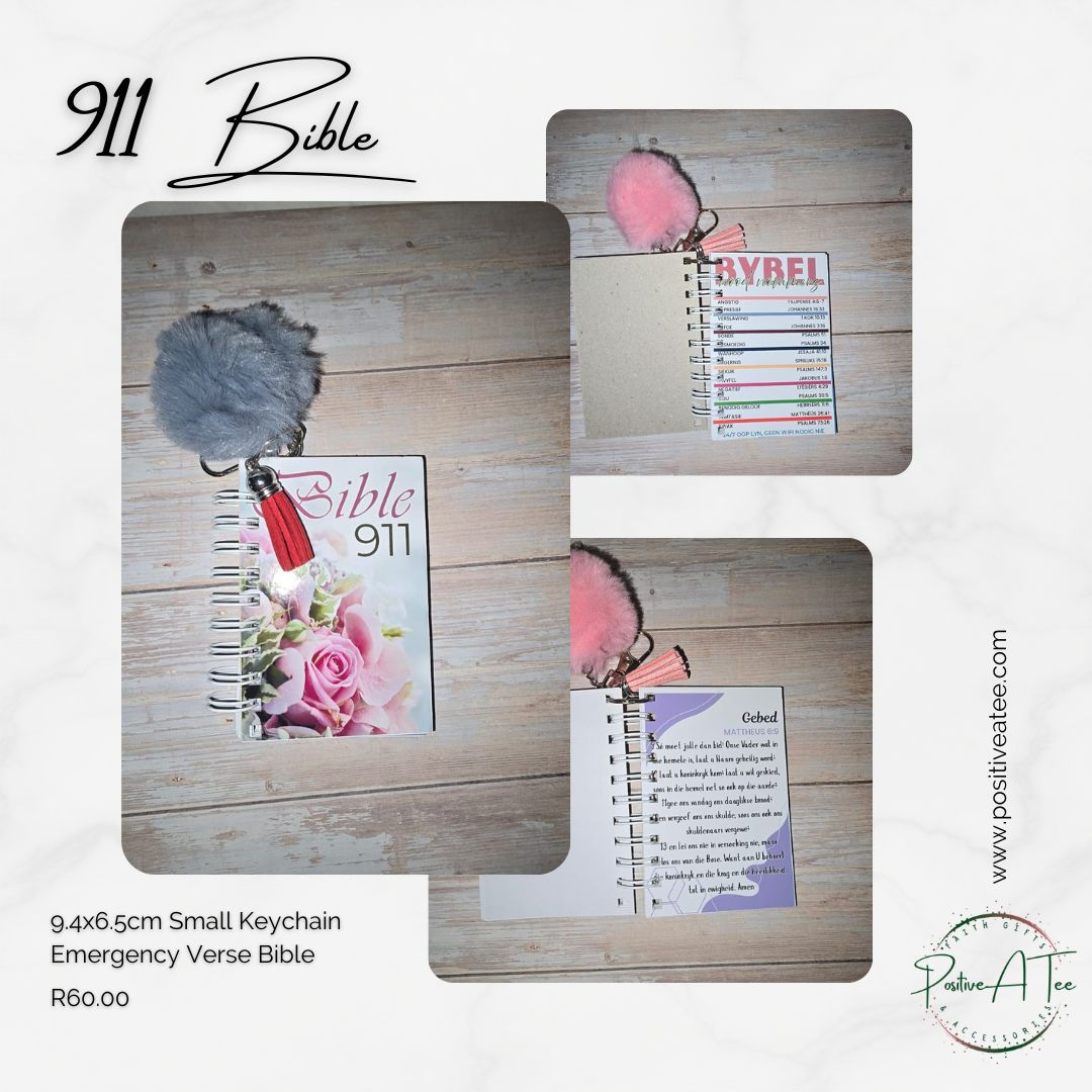 911 Bible Keychain Grey