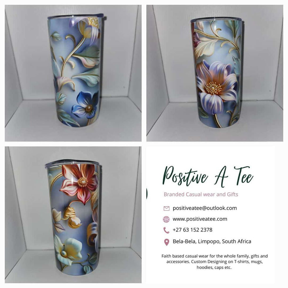 3D Vintage Flower (440ml Tumbler)