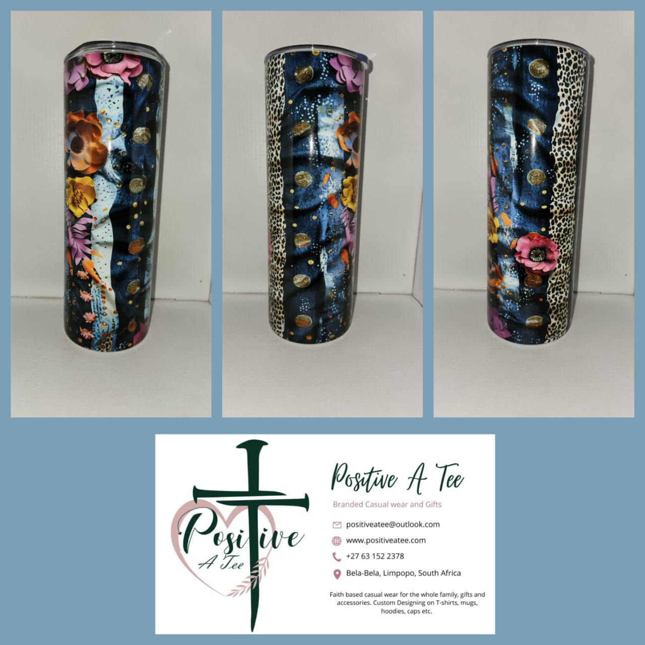 BOLD 3D FLORAL JEAN (600ml Tumbler)