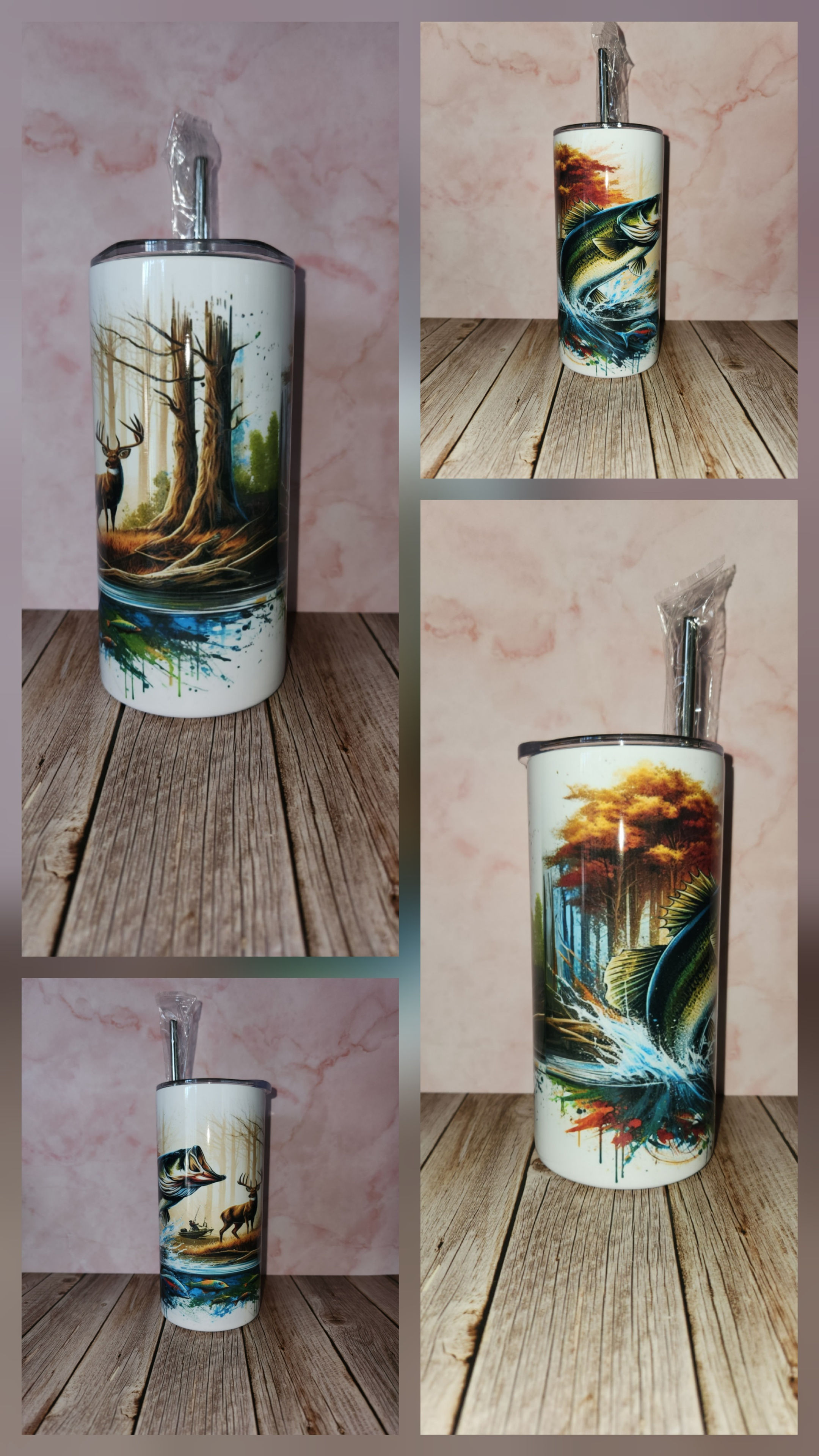 Hunting fish 440ml tumbler
