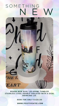 Breathe hope dual lid 600ml Tumbler