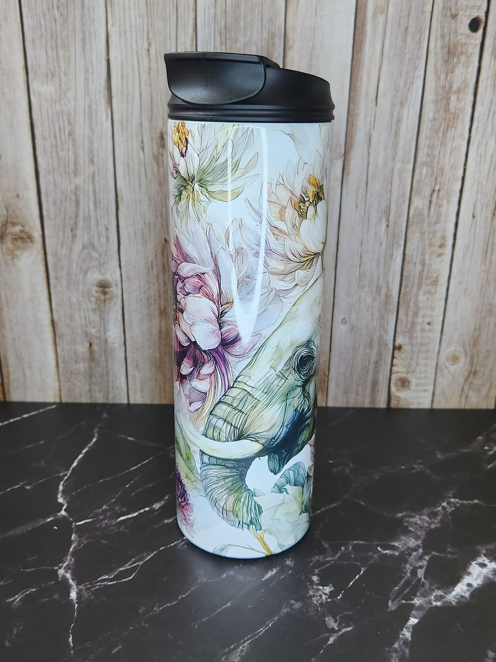 Thumbnail: Artistic Elephant 600ml Daul Lid tumbler