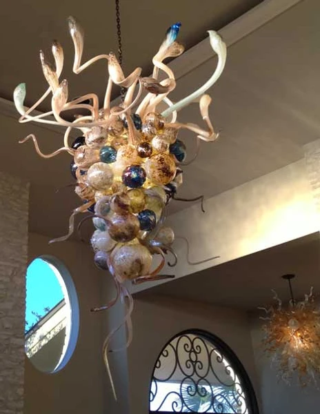 hand blown glass chandelier