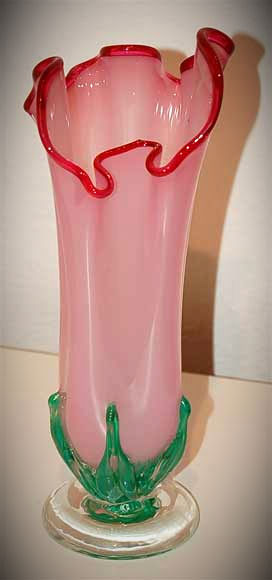 "Pink Rose" ~ Blown Glass Vase