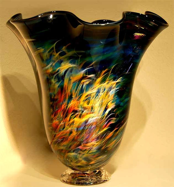 Blown glass vase | Hand Blown Glass Vase | Glass Art Vase