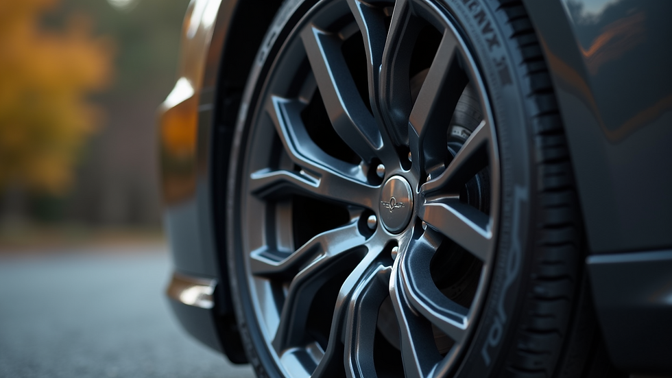 Close-up view of a shiny wheel coated with ceramic for protection