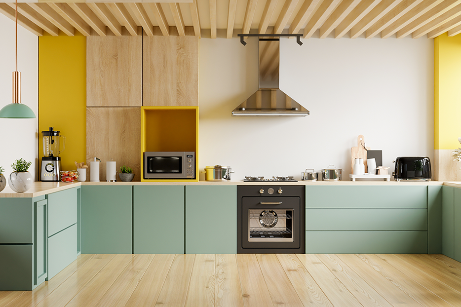 A tasteful, modern kitchen