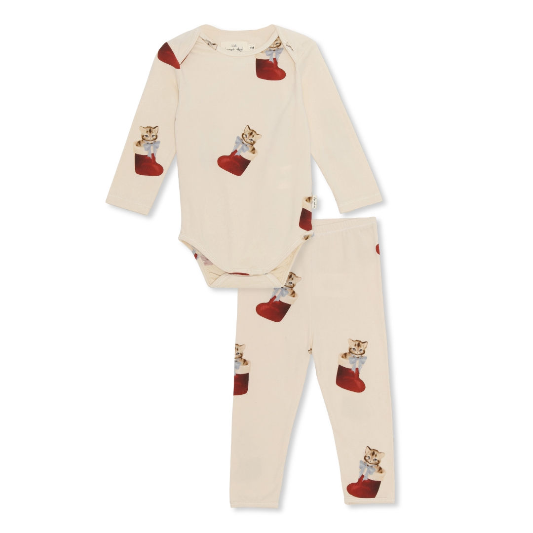 Weihnachtsset Baby Body/Hose - XMAS KITTY