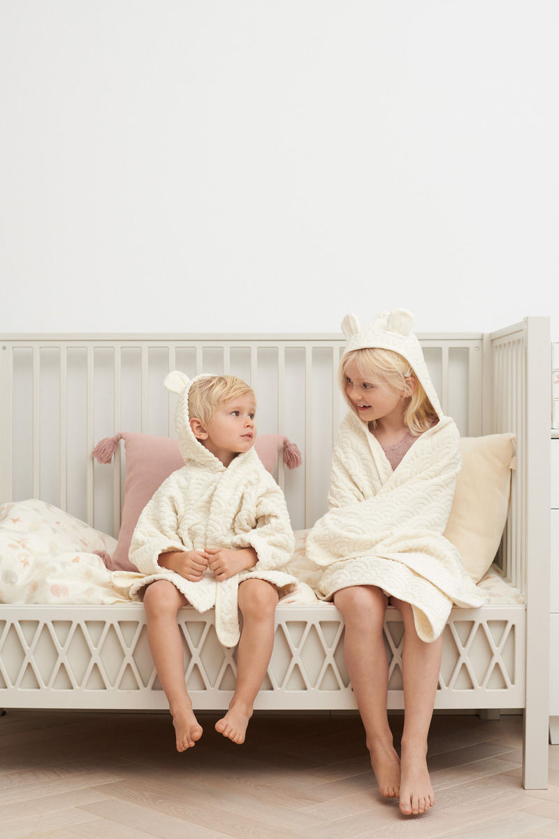 Miniaturbild: Kapuzenbadetuch Junior - Off White -