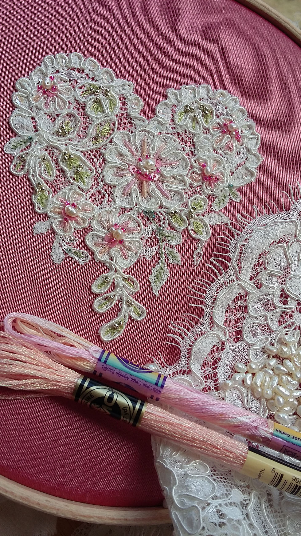 Thumbnail: Embroidered Lace Heart