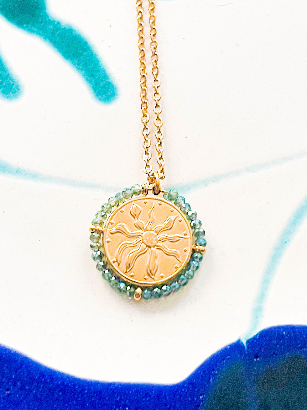 Miniature : Collier Palm Aqua - bijoux Palas
