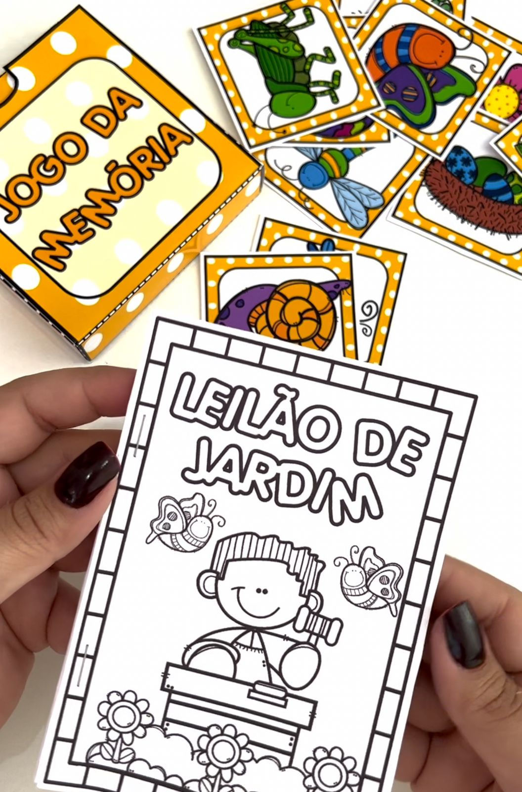 Jogo da Memória + Livrinho de Colorir LEILÃO DE JARDIM