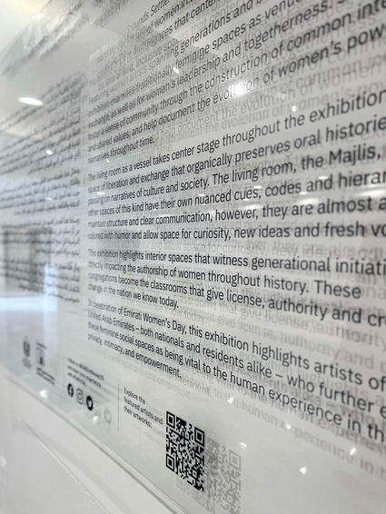 Acrylic sign with English and Arabic text