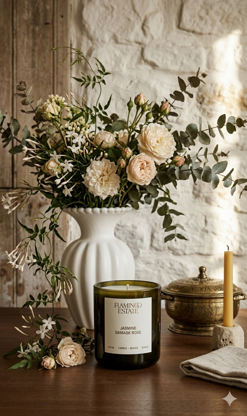 Jasmine Damask Rose Candle