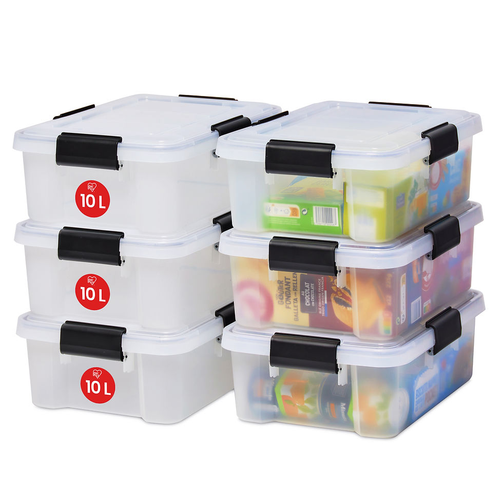 Boite Rangement Hermétique- 10L- Lot de 6- Transparent- Couvercle avec Joint Eta
