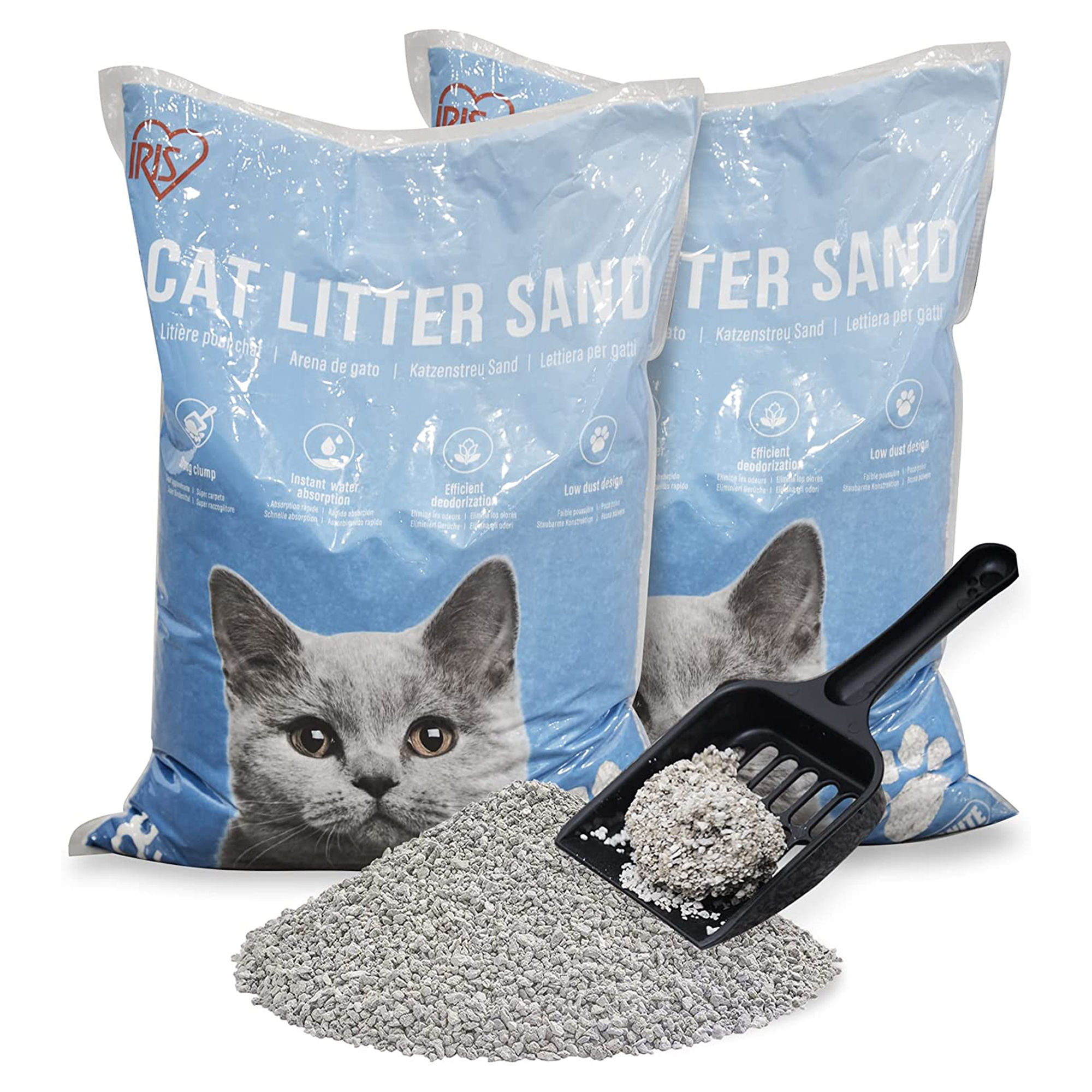 Sac litière agglomérante pour Chat- Légère et naturel en Bentonite- Sans odeur-