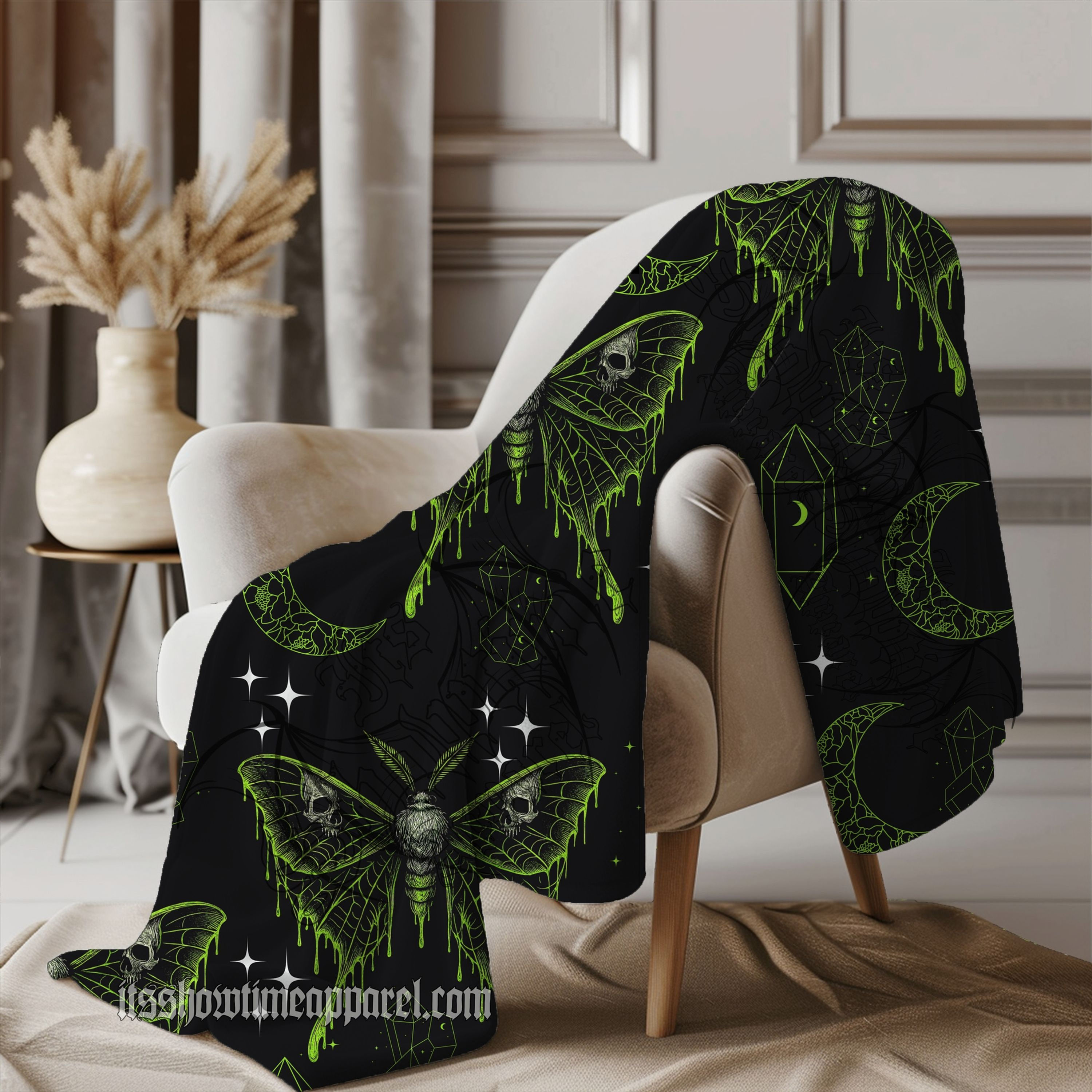 Luna Death Moth Velveteen Blanket
