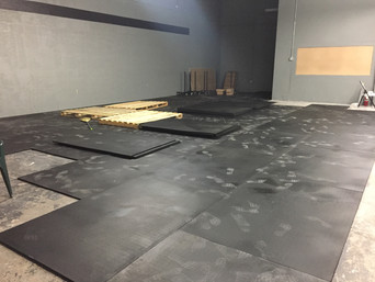 RUBBER FLOORING INSTALLATION HAS BEGUN