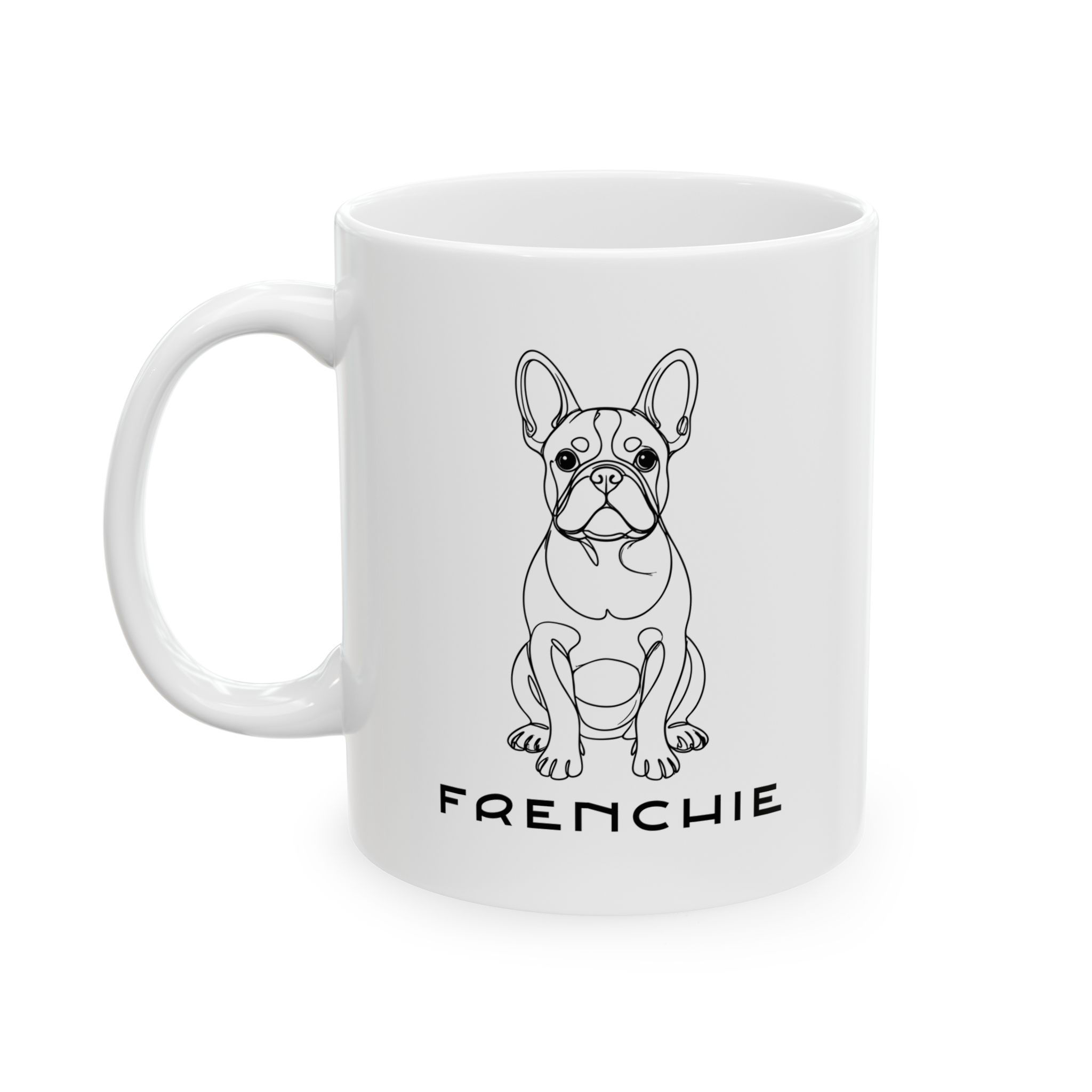 French Bulldog Line Art Black Print Mug RH