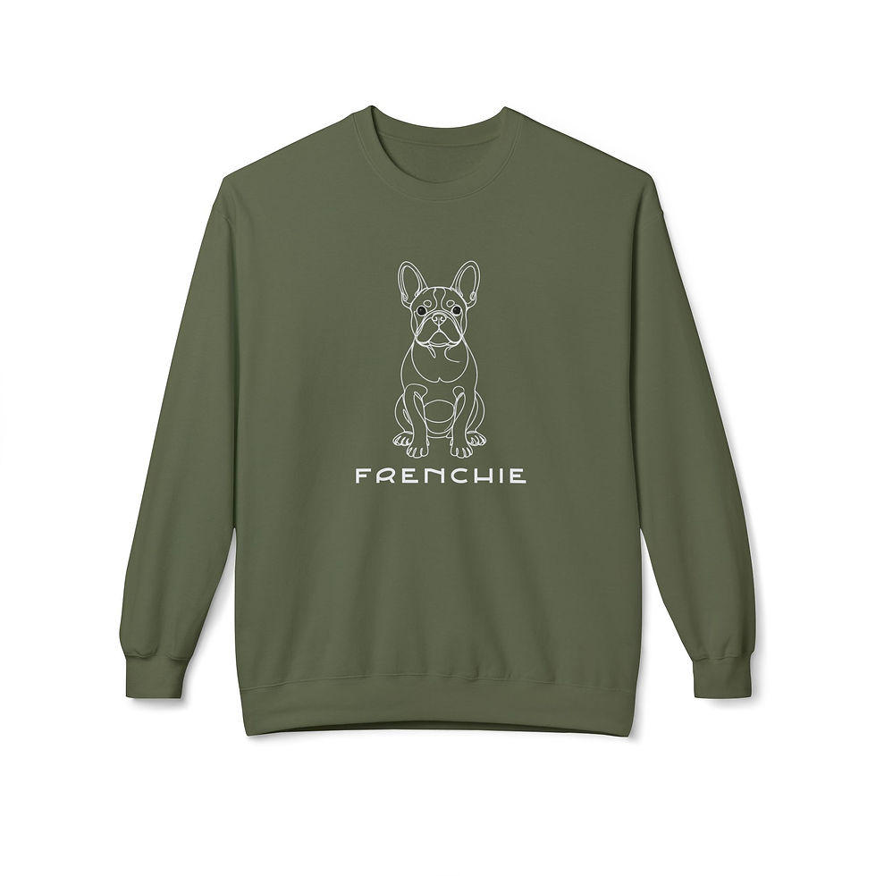 Thumbnail: Frenchie Line Art Sweatshirt — Unisex | White