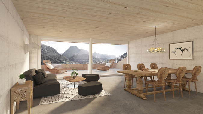 Render Schweiz Zürich Innenbild Visu Alpen