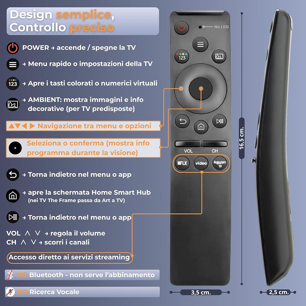 Miniatura: Telecomando Ergo Curvo compatibile con Smart TV Samsung