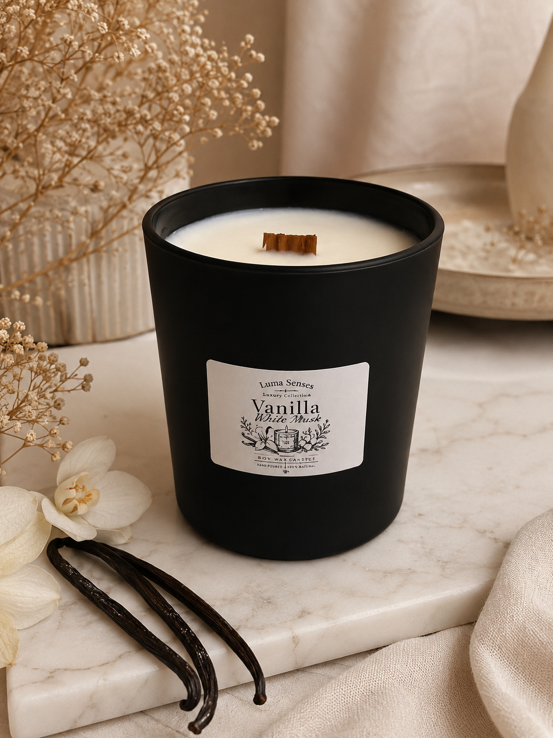 Vanilla White Musk — Luxury Soy Wax Candle
