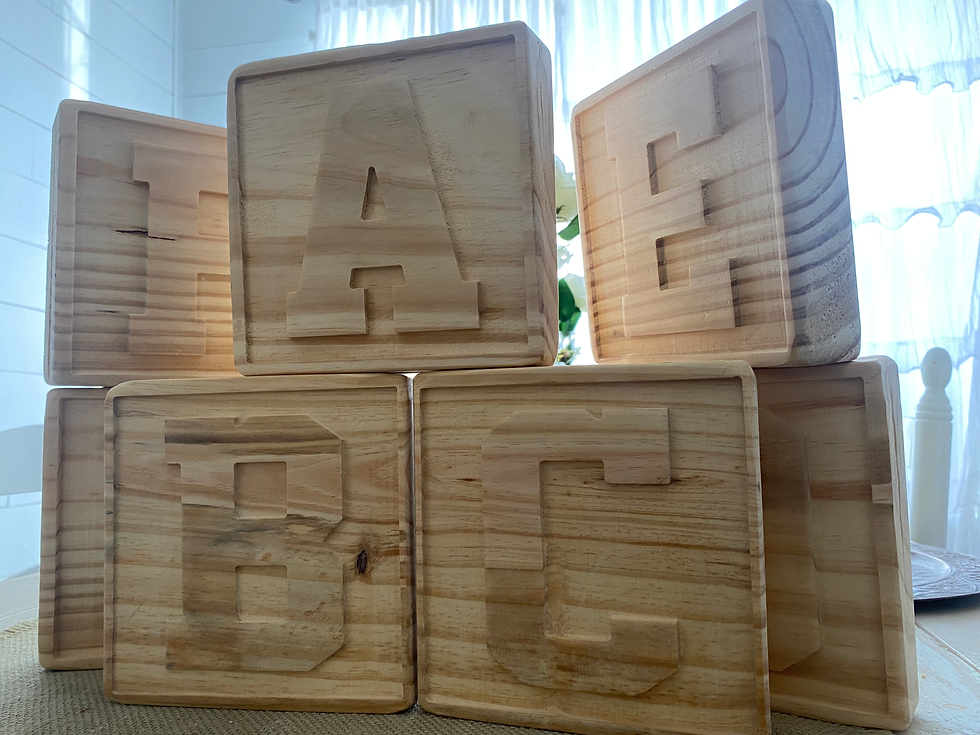 Thumbnail: Large Alphabet Custom Wood Blocks