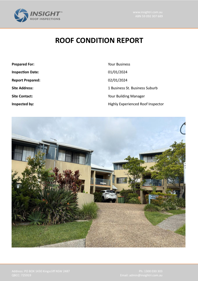 Roof Report page one