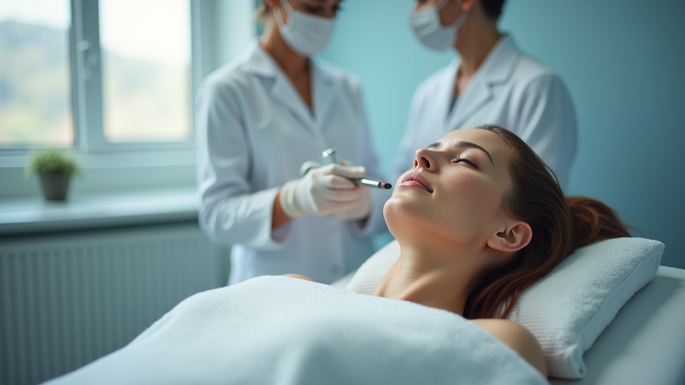 Close-up view of aesthetic treatment equipment in clinic