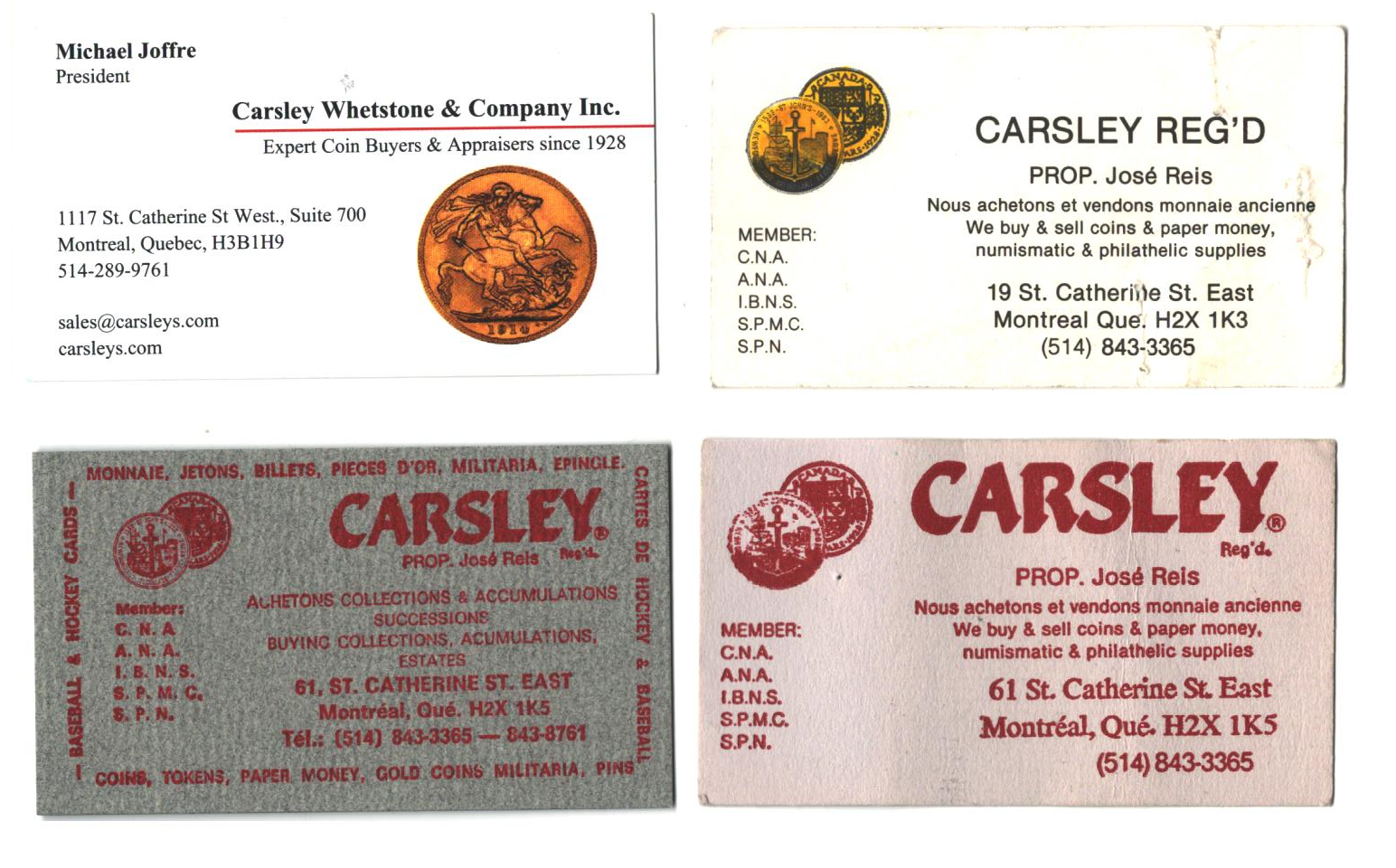 Cards through the years/Cartes a travers les annees
