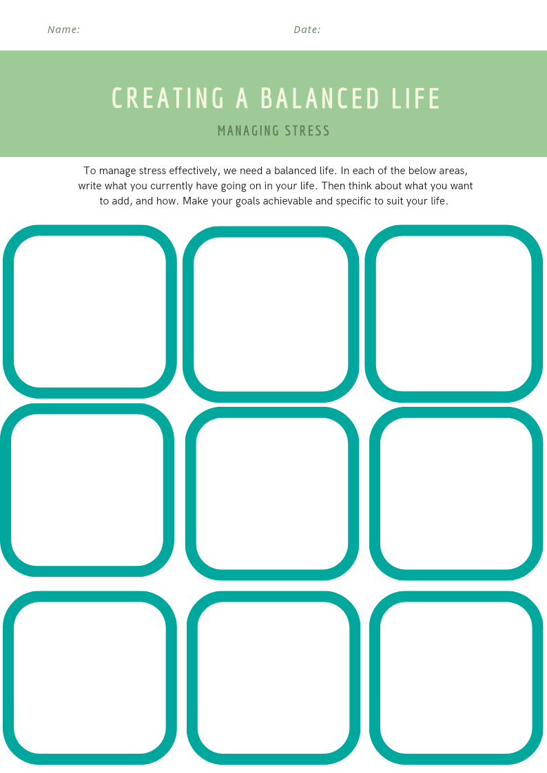 stress management worksheet
