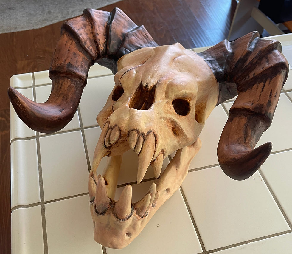 Painted Deathclaw Skull