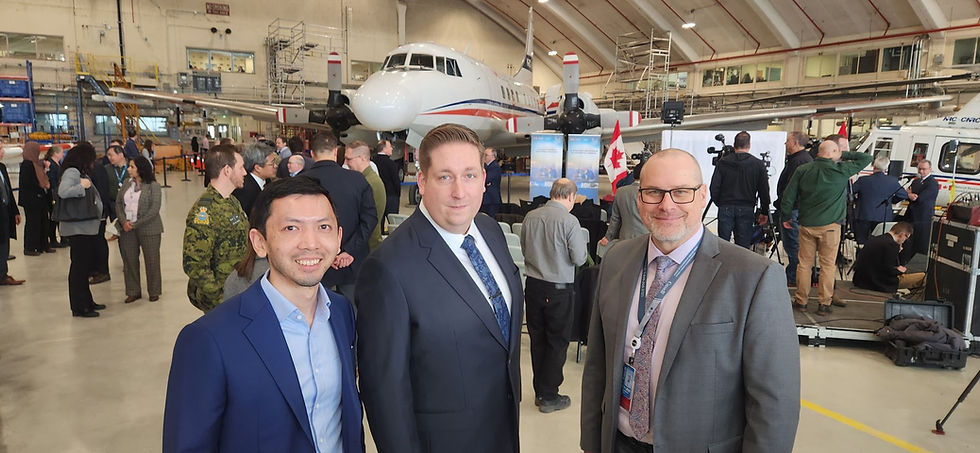 TerraSense CEO Jozsef Hamari (middle) alongside Jeremy C. H. Wang Co-founder of Ribbit (left) and Derek Gowanlock of National Research Council Canada. Photo Photo credit Jeremy C. H. Wang