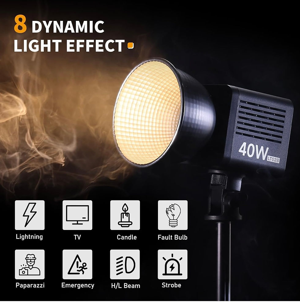 Miniatura: ULANZI Luz de video LED portátil de 40 W Pro con adaptador de corriente CC, bate