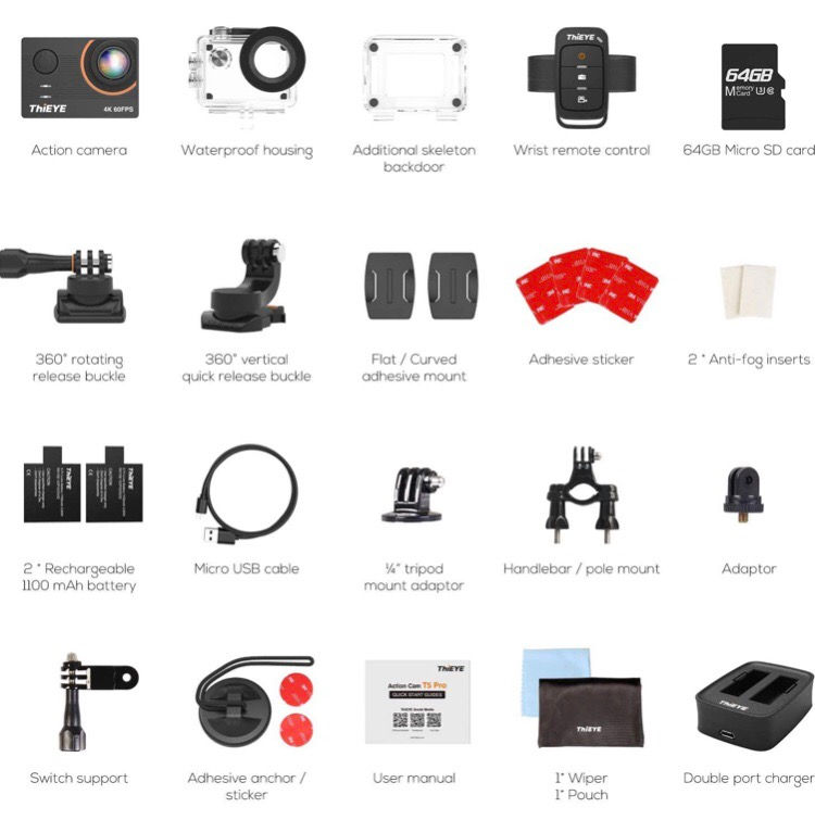 Miniatura: Camara de Acción 4K ThiEYE T5 Pro