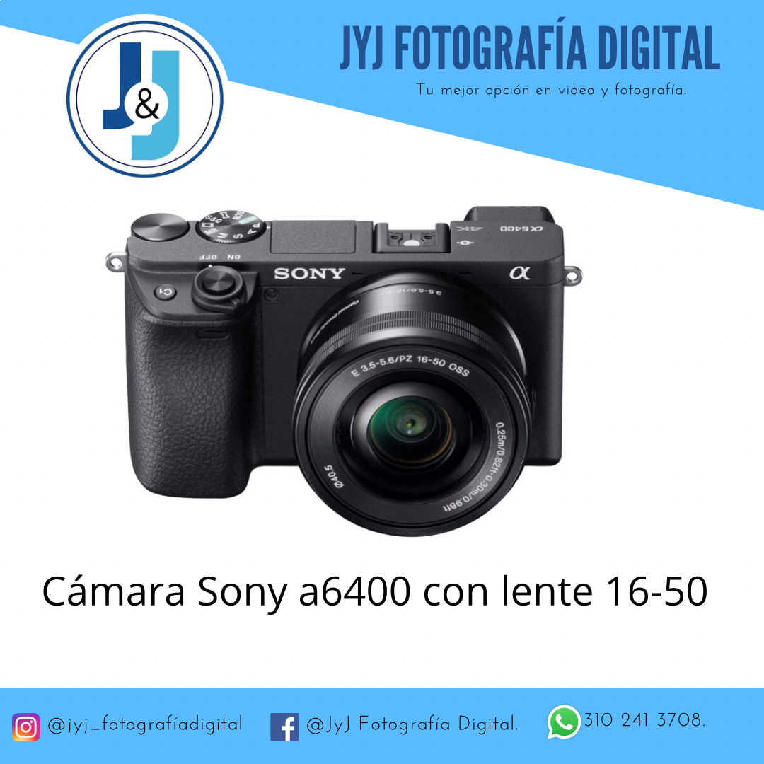 Camara Sony alpha A6400 kit lente 16-50mm