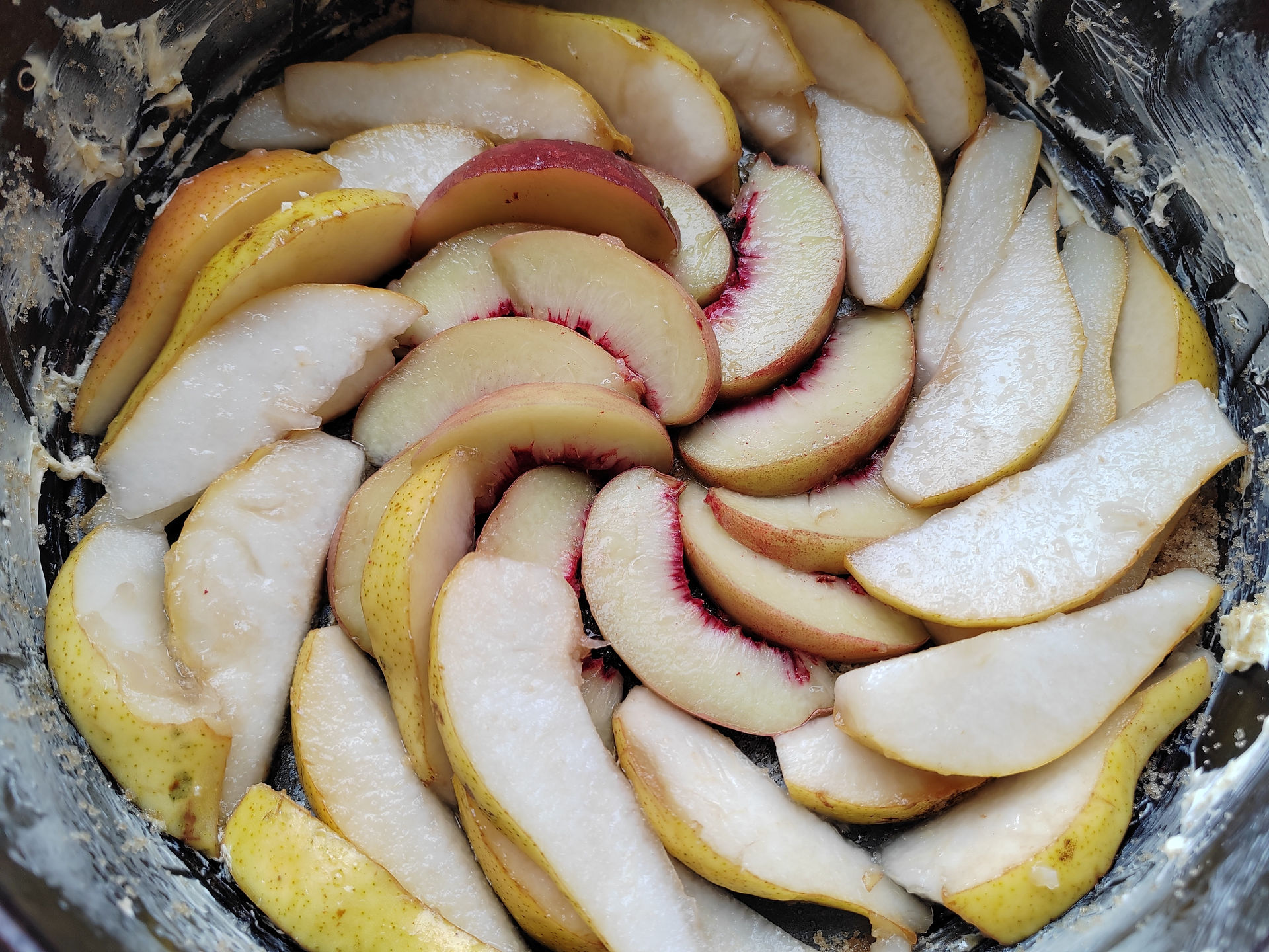 Peach and Pear Upside-down Cake - Easy Recipe