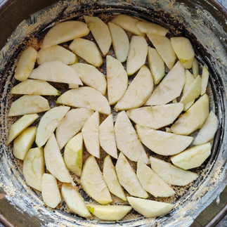 Apple Upside-Down Cake with Pumpkin and Walnuts